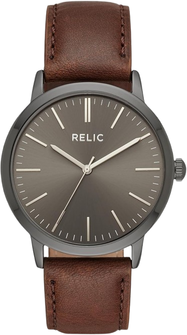 Men's Watch with Brown Leather Strap